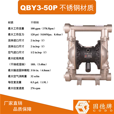 边锋固德牌气动隔膜泵QBY3-50