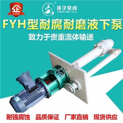 FYH型工程塑料液下泵立式化工泵耐腐耐磨泵耐腐蚀液下泵