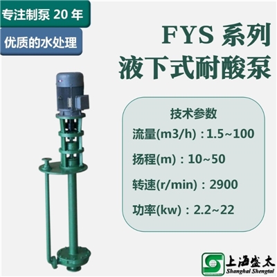FYS氟塑料液下式耐酸泵