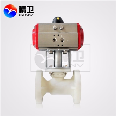 Q641G-10K气动PP法兰球阀耐腐蚀化工精卫一体式PPR塑料切断阀门