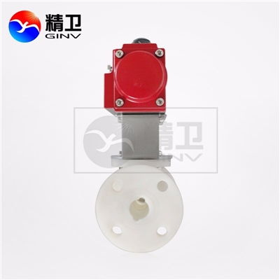 Q641G-10K气动PP法兰球阀耐腐蚀化工精卫一体式PPR塑料切断阀门