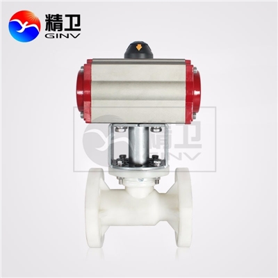 Q641G-10K气动PP法兰球阀耐腐蚀化工精卫一体式PPR塑料切断阀门