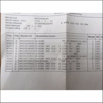 力士乐密封圈R902494649